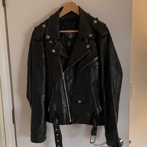 Scott Men's Black Leather Motorcycle Jacket